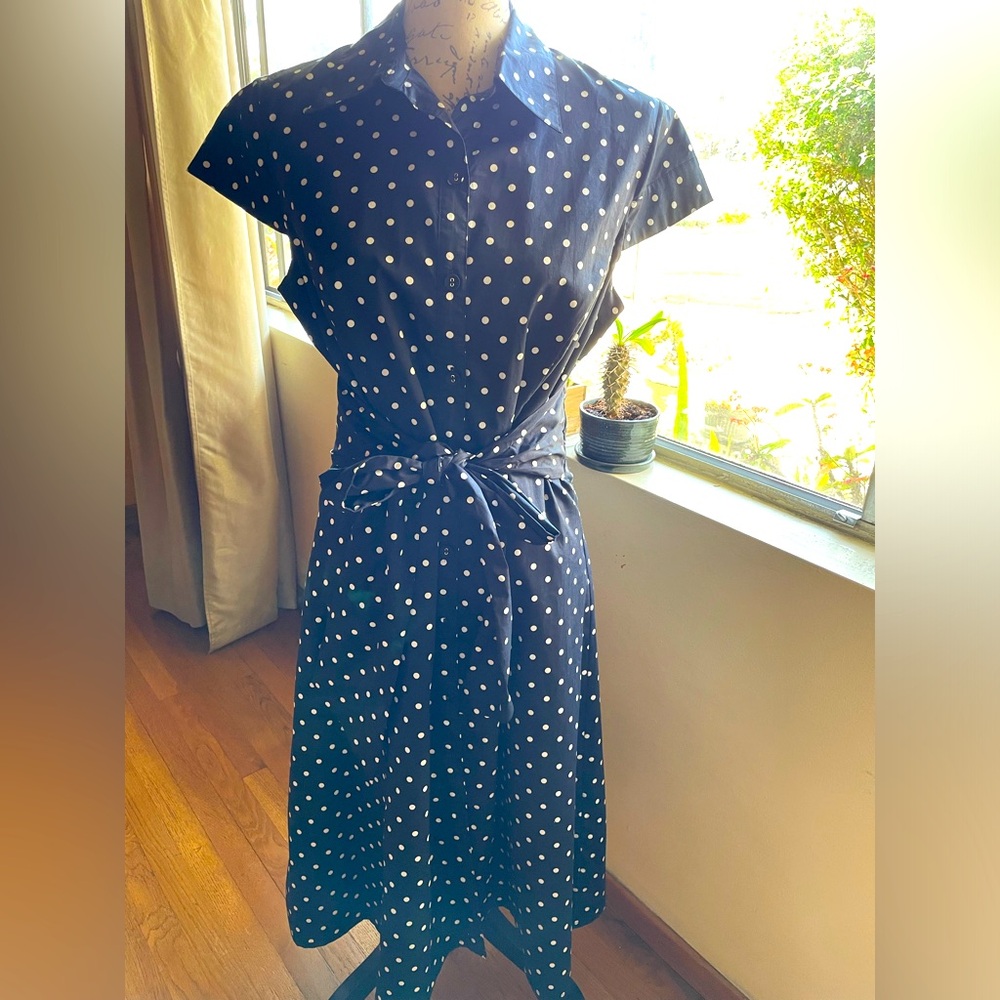 Merona Navy Polka Dot Maxi Dress